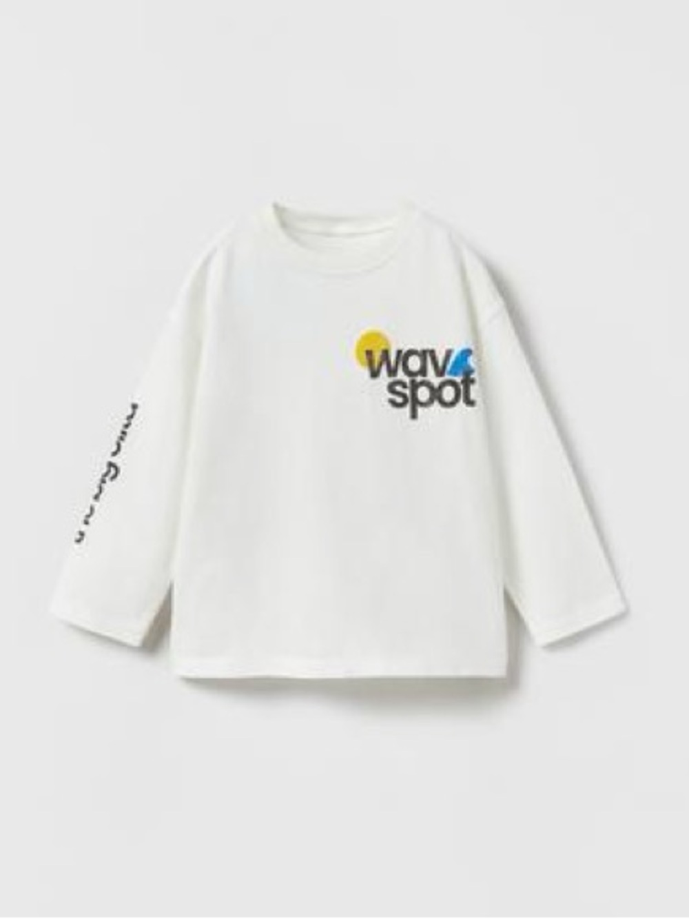 ZARA KIDS- Wave Spot Long-Sleeve Kids Tee White NWT